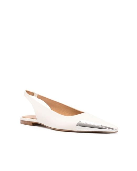 Off-White c/o Virgil Abloh Natural Allenframe Leather Ballerina Shoes