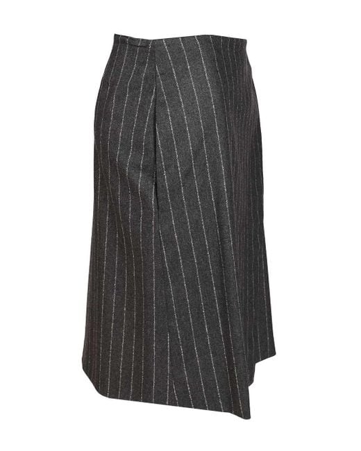 Loulou de Saison Gray Mason Knee Length Wrap Skirt