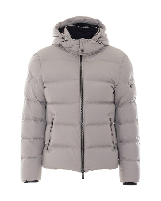 Moorer Gray Long-Sleeved Padded Jacket for men