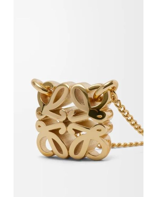Loewe White Anagram Bombé Double-Chain Necklace