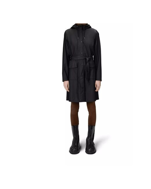 Rains Black Curve Jacket Ld00