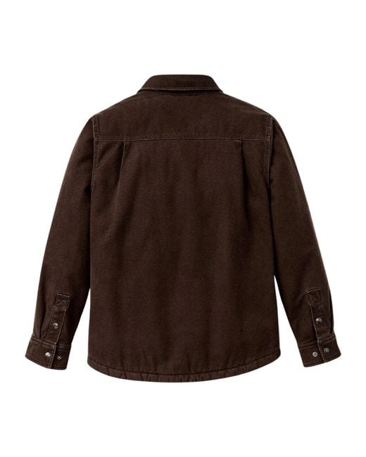 Filson Brown Fleece-Lined Button-Up Shirt Jacket for men
