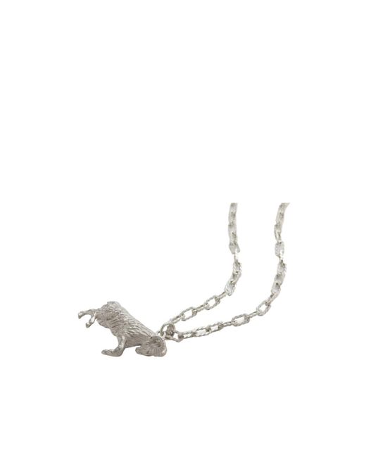 Fendi White Zodiac Aries Necklace