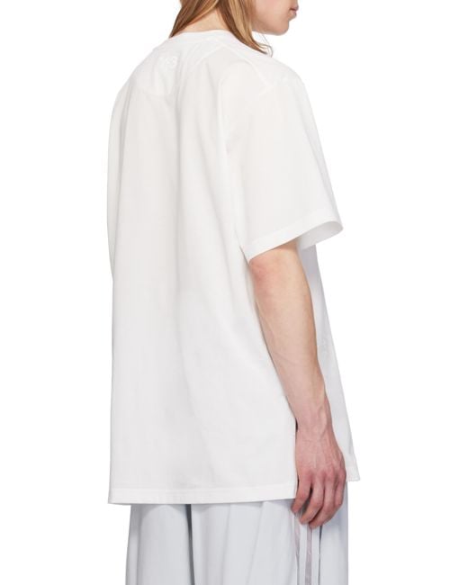 Y-3 White Oversize Fit Crewneck T-Shirt for men