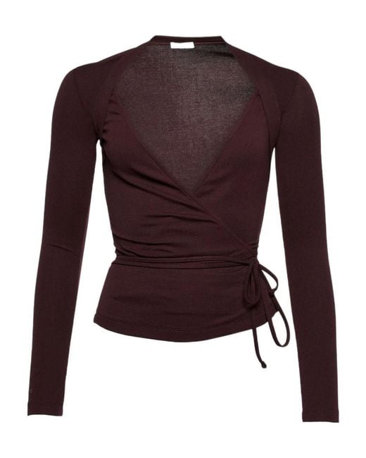 Eres Purple Wrap Long-Sleeved Cardigan