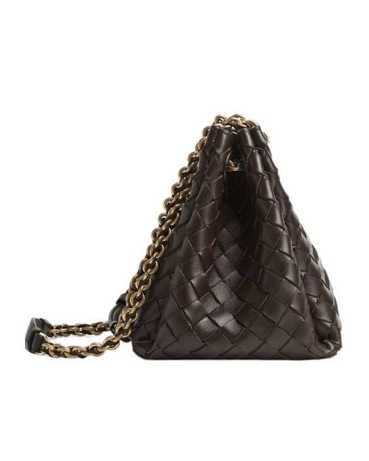 Bottega Veneta Black Small Parachute Chain Shoulder Bag