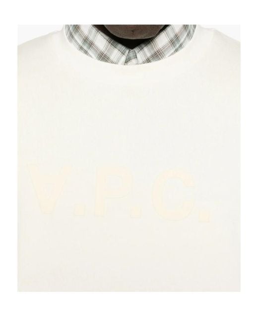 A.P.C. White Logo Crew-Neck Sweatshirt for men