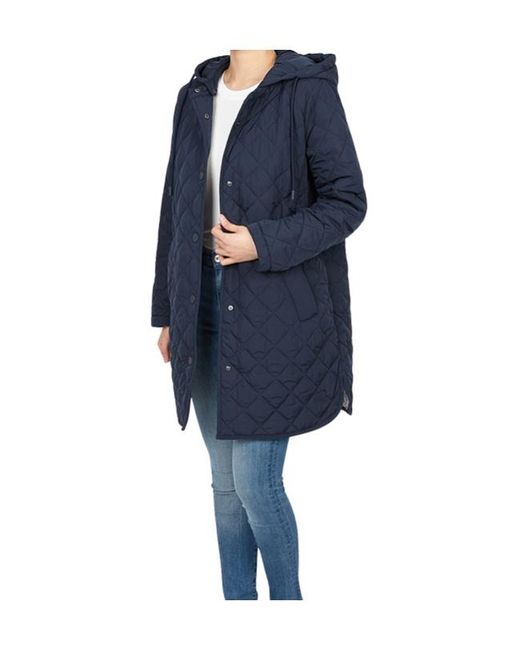 Weekend by Maxmara Blue Buttoned Drawstring Coat