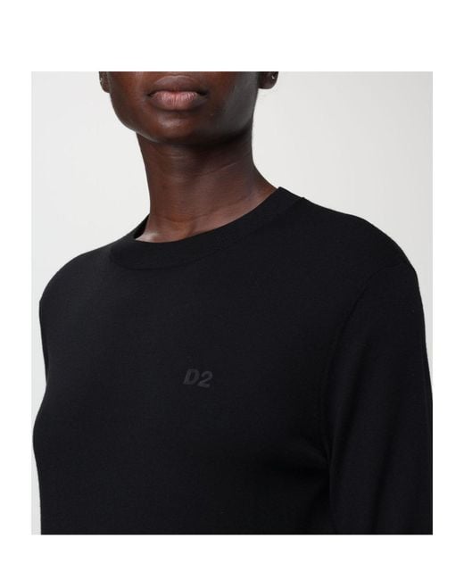 DSquared² Black D2 Turtleneck Knitted Pullover