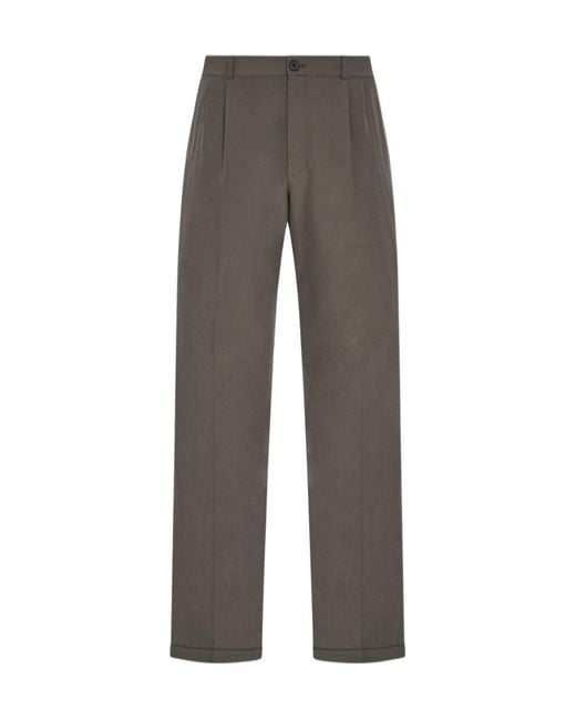 The Row Gray Tosca Pleated Wool Trousers for men