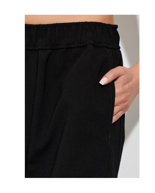 Ganni Black Elasticated-Waist Trousers