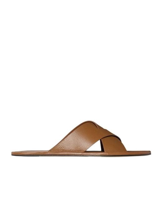 The Row Brown Malick Cross Sandals