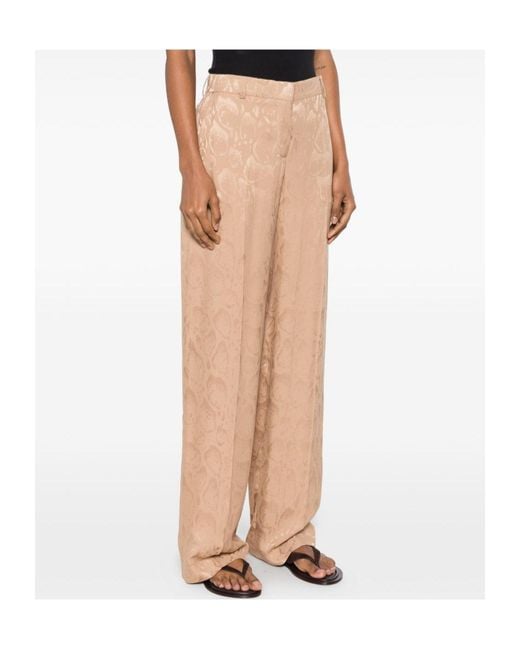 Stella McCartney Natural Jacquard Silk Blend Pataloons