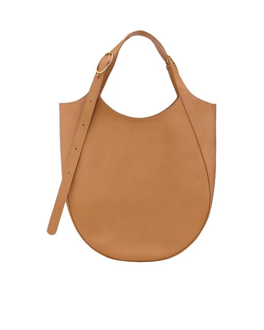Longchamp Brown Large Le Foulonné Leather Shoulder Bag
