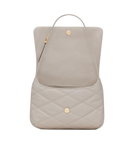 Saint Laurent White Le 57 Logo Plaque Shoulder Bag
