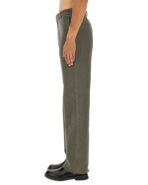 Aspesi Green Zippered Casual Pants for men