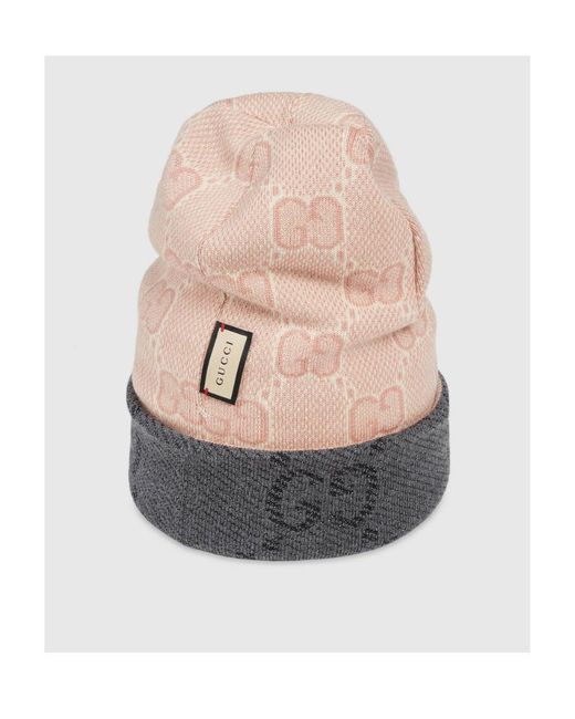 Gucci Gray Reversible Gg Beanie