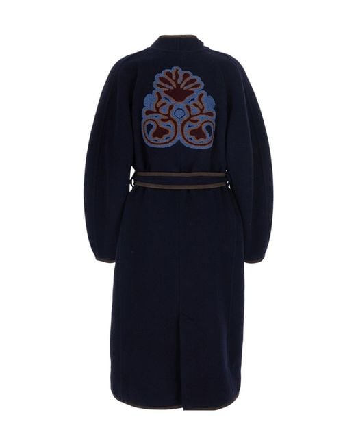 Bazar Deluxe Blue Embroidered-Back Jacket