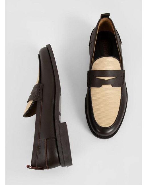 Boss Brown Round-Toe Loafers for men