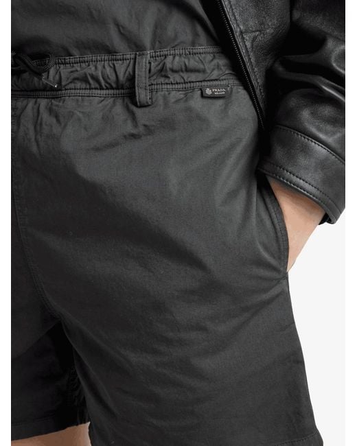 Prada Black Belt Loop Shorts for men