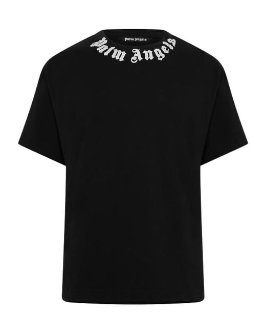 Palm Angels Black Logo Short-Sleeved T-Shirt for men