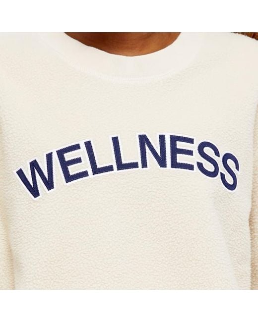 Sporty & Rich White Sherpa Wellness Crewneck Sweatshirt