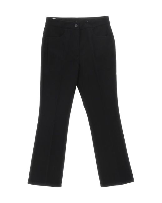 Jil Sander Black Flared Cropped Tailored Trousers