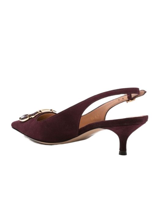 Ferragamo Brown Ferragamo Pointed Toe Slingback Pumps