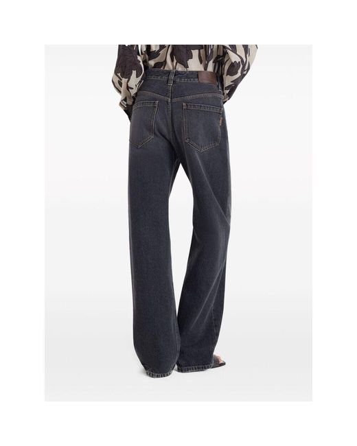 Brunello Cucinelli Gray Loose Fit Denim Jeans