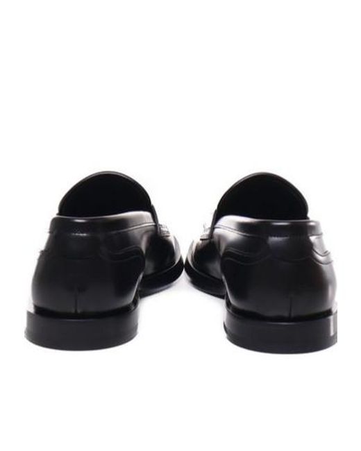 Dolce & Gabbana Black Round Toe Loafers for men
