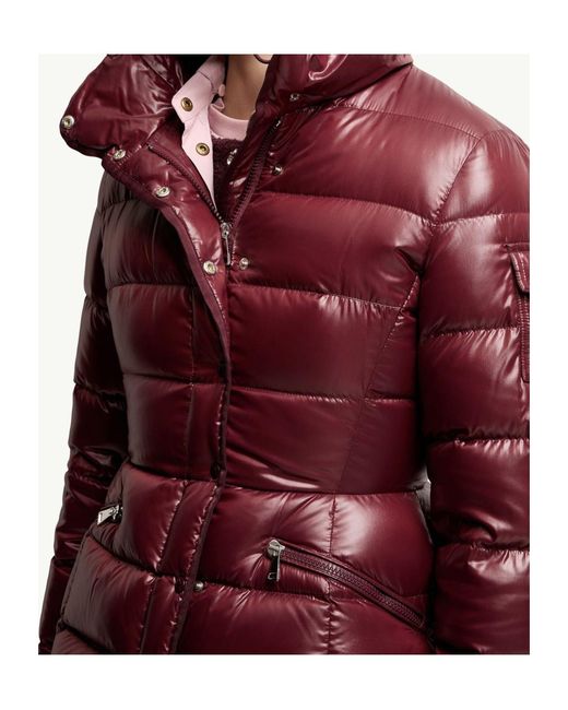 Moncler Red Barante Hooded Short Padded Jacket
