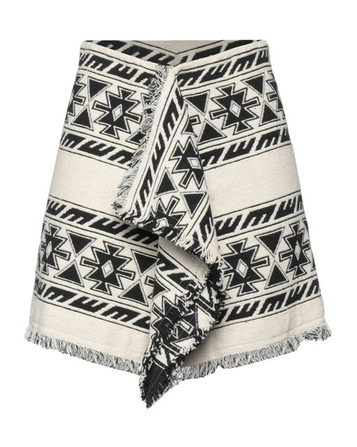 Isabel Marant White Colorful Asymmetrical Skirt