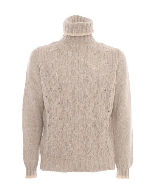 Fedeli Natural Turtleneck Knitted Jumper for men