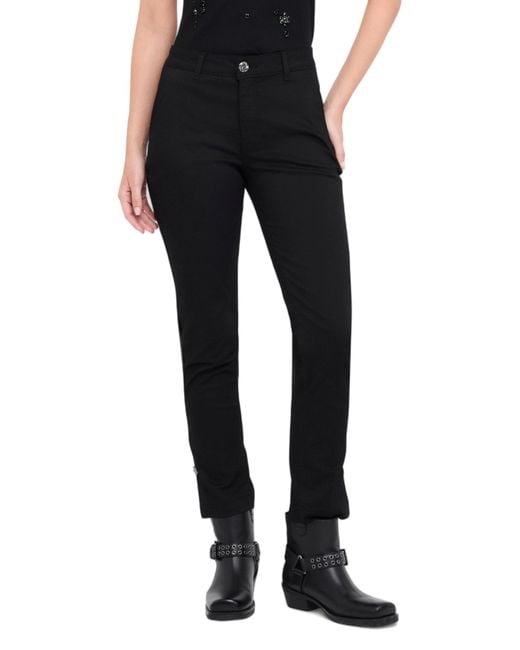 Liu Jo Black Zip And Button Closure Trousers