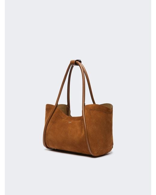 Max Mara Brown Horizontal Suede Marine Bag