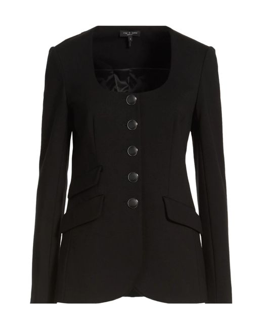 Rag & Bone Black Minimalist Single-Breasted Blazer