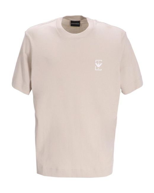 Emporio Armani White Logo-Print T-Shirt for men
