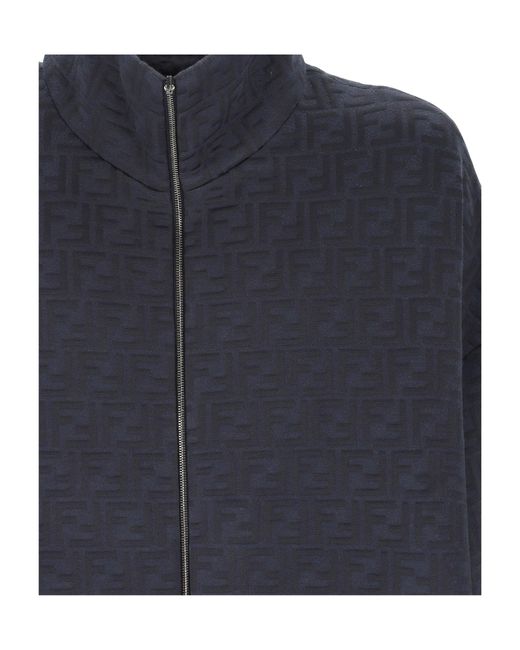 Fendi Blue Jacquard Jacket for men