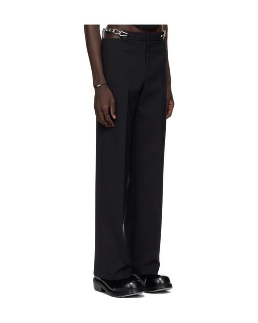 Dion Lee Black Chain-Link Wool-Blend Tailored Trousers