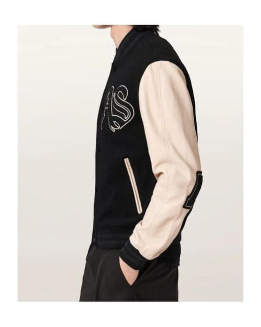 AllSaints Black Holloway Bomber Jacket for men
