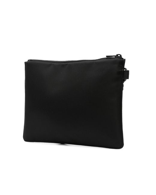 Y-3 Black Graphic Printed Pouch for men