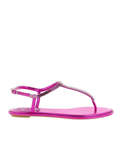 Rene Caovilla Purple René Caovilla Diana Embellished Flat Sandals
