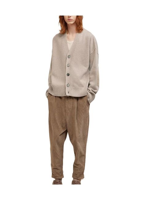 AMI Natural Long Sleeved Buttoned Cardigan for men