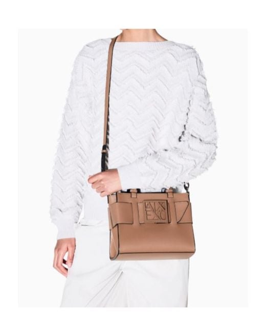 ARMANI EXCHANGE Brown Shopping Bag With Monogram