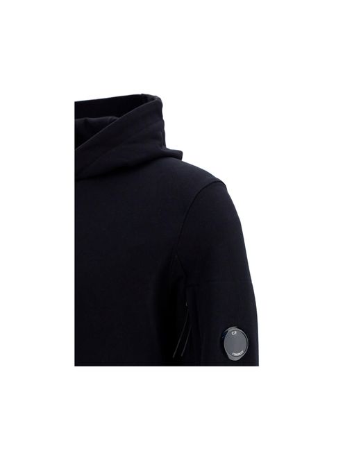 C P Company Blue Lens-Detailed Cotton Hoodie for men