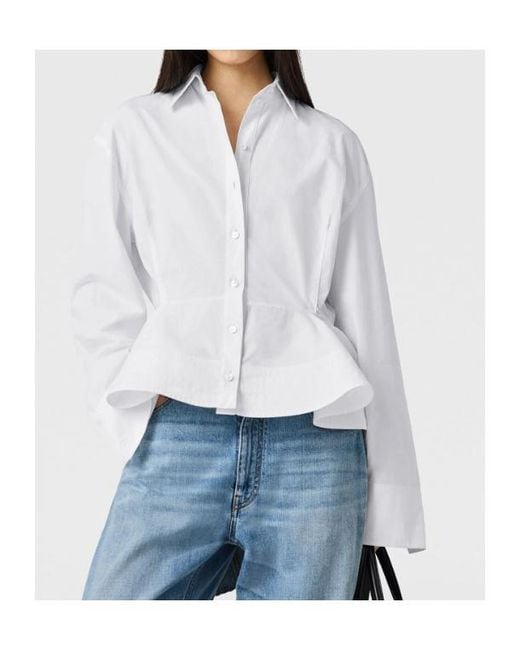 Stella McCartney White Poplin Peplum Shirt