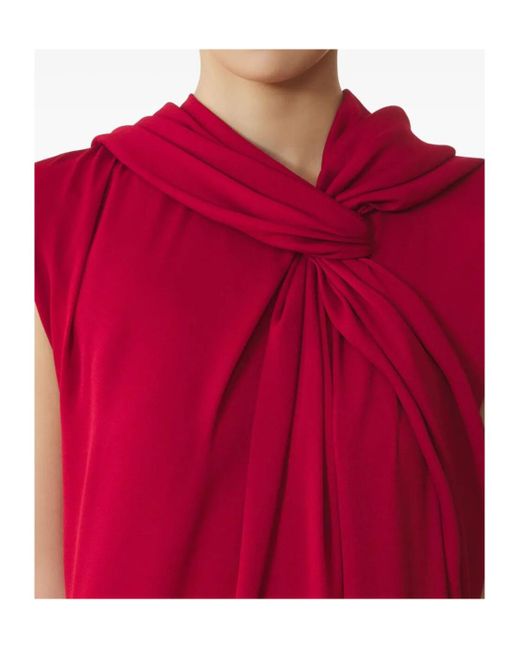 Lanvin Red Front Knot Dress
