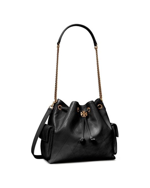 Tory Burch Black Charlie Drawstring Shoulder Bag