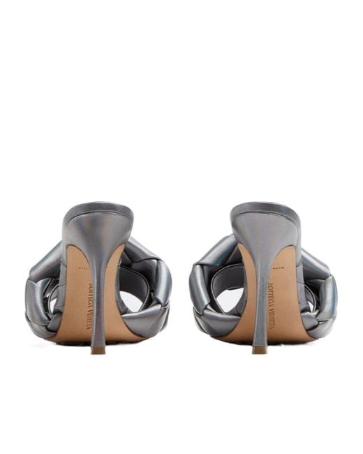Bottega Veneta Gray Lido Intrecciato Slip-On Sandals