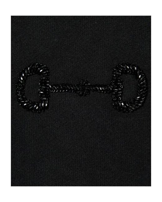 Gucci Black Horsebit Embroidered Crewneck Sweatshirt